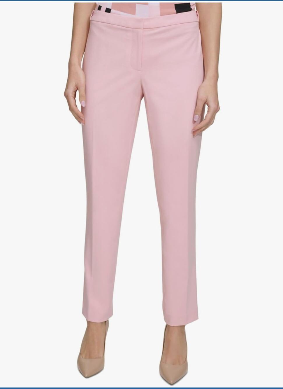 CALVIN KLEIN NWT Suiting Mid Rise Straight Leg Pink Dress Trouser Pants // 2